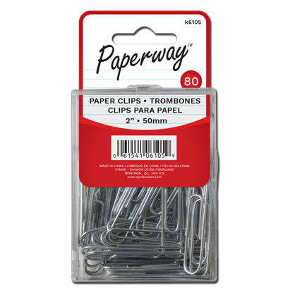 PAPERWAY 2" PAPER CLIPS 80 PIECES