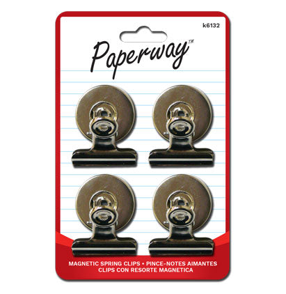 PAPERWAY MAGNETIC SPRING CLIPS 4 PCS