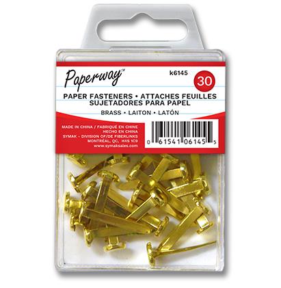 PAPERWAY BRASS PAPER FASTENERS 30 PCS