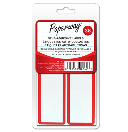 PAPERWAY SELF ADHESIVE LABELS 34MM X 94MM - 36 PCS