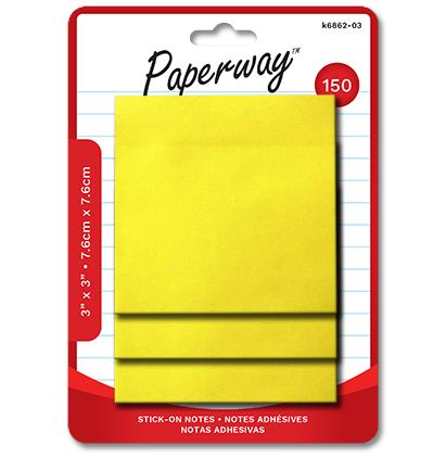 PAPERWAY STICK-ON NOTES - 3IN X 3IN