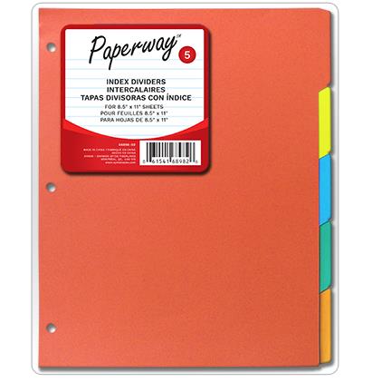 PAPERWAY PLASTIC TAB DIVIDERS -