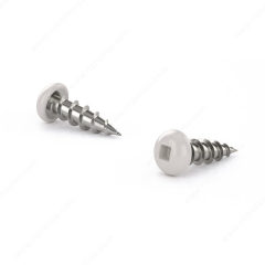 WOOD SCREW, WHITE PAN HEAD, COURSE THREAD #8 9/16IN, 100PK