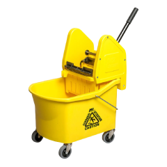 MOP BUCKET & WRINGER COMBO DOWNPRESS 32QT YELLOW