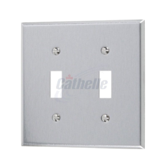STEEL WALL PLATE TOGGLE 2 GANG