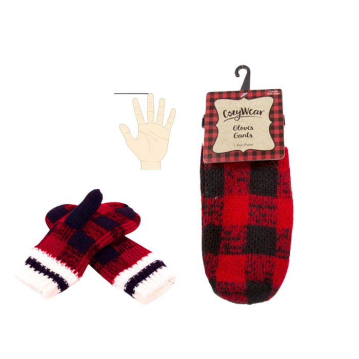 PLAID MITTENS