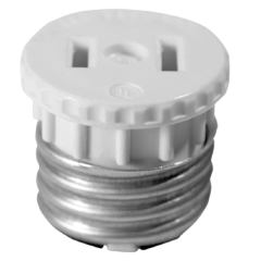 SOCKET TO OUTLET ADAPTER MEDIUM BASE WHITE