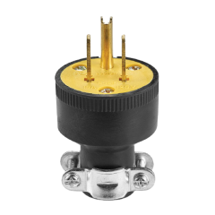 RUBBER PLUGS THERMOPLASTIC 2-POLE 125V 3 WIRE GROUNDING 15AMP COOPER 1709 BLACK