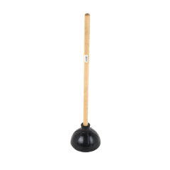 TOILET PLUNGER 5-7/8IN CUP W/ 21IN WOODEN HANDLE