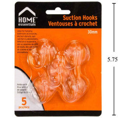 SUCTION PLASTIC HOOKS 30MM 5 PCS