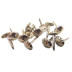 ROSETTE FURNITURE NAIL, 1/2 IN, NICKEL