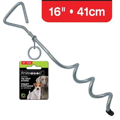 SPIRAL TIE OUT STAKE 16"