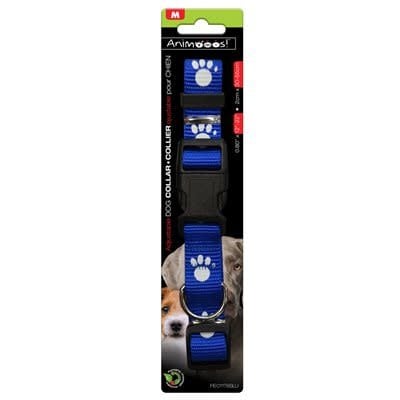 NYLON COLLAR W/PAW PRINTS 19-28IN, DISC