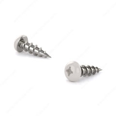 WOOD SCREW, WHITE PAN HEAD, QUADREX DRIVE  COARSE THREAD #8 9/16IN, 100PK
