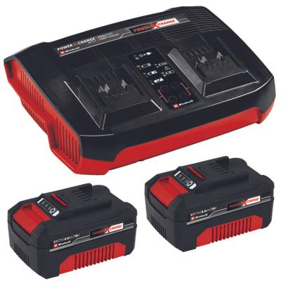 EINHELL - 18V 2X4.0AH P-C-X DUAL PORT FAST CHARGER STARTER KIT