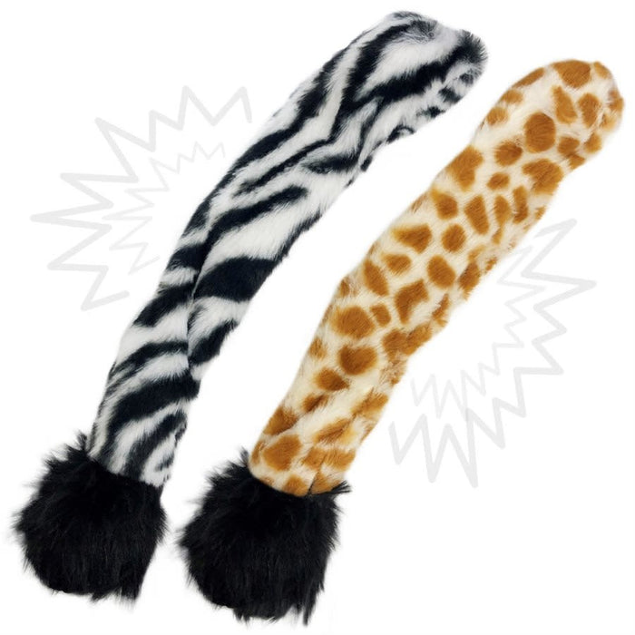 PLUSH ZEBRA AND GIRAFFE TAILS