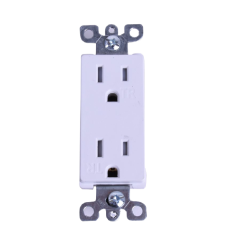 DECORA DUPLEX RECEPTACLE RECTANGULAR T/R 15A