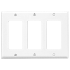 PLASTIC PLATE 3 DUPLEX RECEPT. WHITE