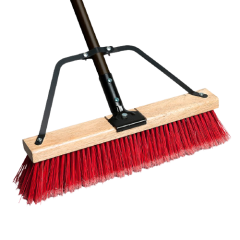 TROOPER RED/SILVER PUSH BROOM WITH BRACE & HANDLE 24IN  BR700-SR24