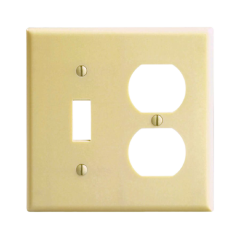 2 GANG IVORY TOGGLE/DUPLEX PLATE IVORY