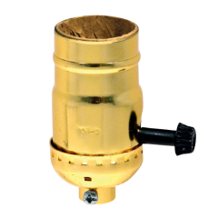 SOCKET TRI-LIGHT BRASS CARDED