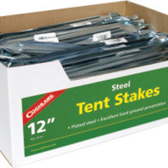 TENT STAKE, 12 IN L, 1/4 IN W, STEEL