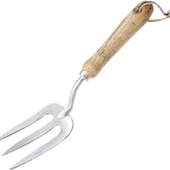 GARDENING FORK STEEL WITH WOODEN HANDLE
