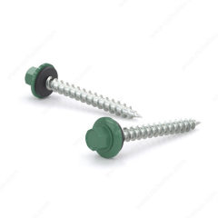 ROOFING SCREW GREEN-HEX, STEEL/NEOPRENE WASHER #9, 2" 400PK
