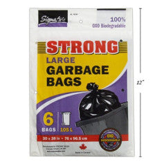 STRONG LARGE GARBAGE BAGS 30'' X 38'' 6 PCS